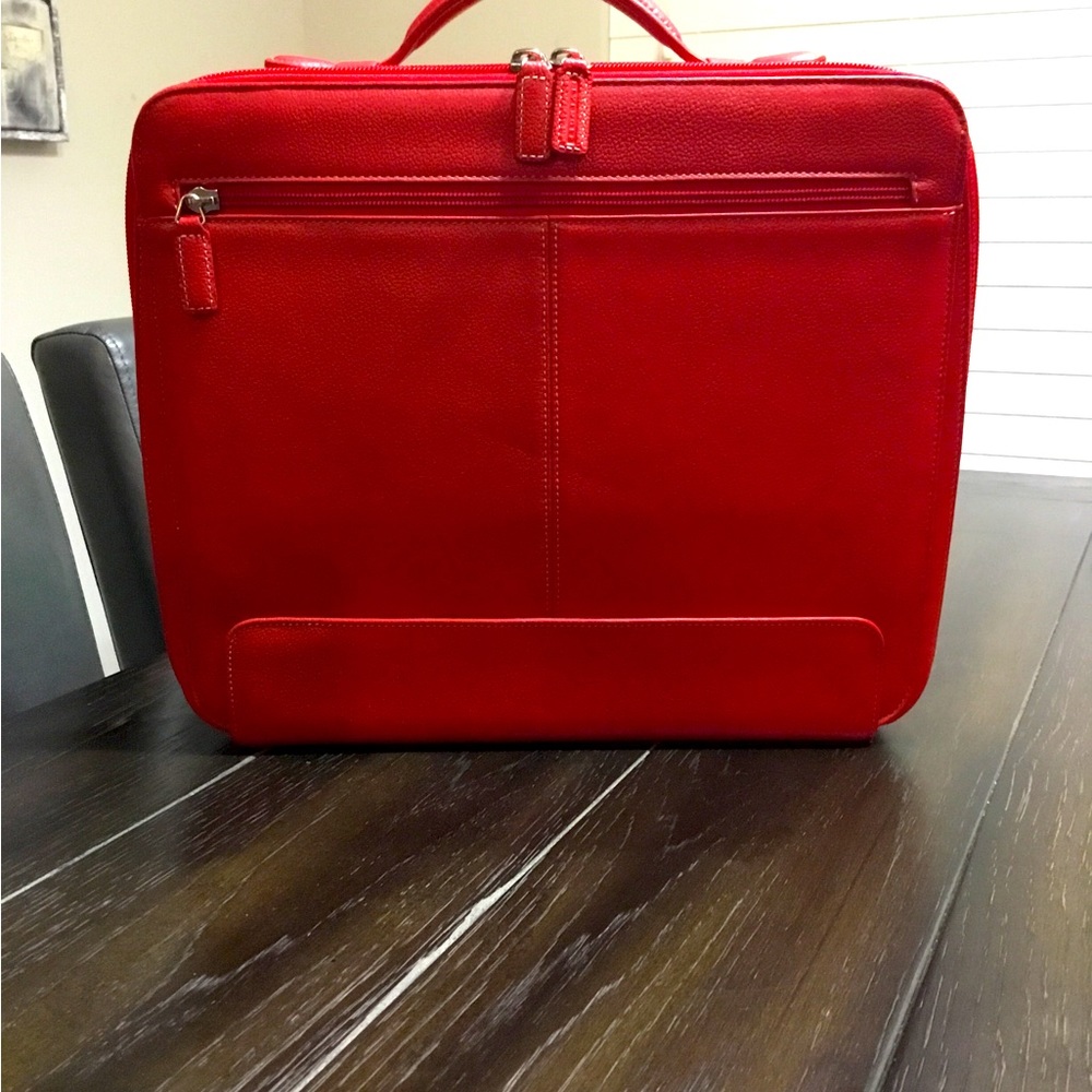 Levenger Red Leather Computer Bag